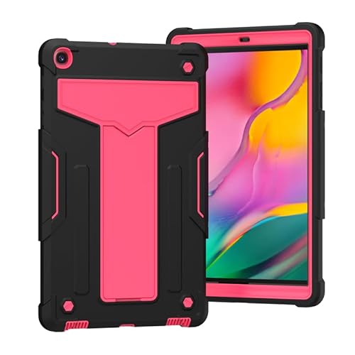 Schutzhülle für Samsung Galaxy Tab A 10.1 2019 SM-T510/T515 Tablet, integrierter Ständer, strapazierfähig, 3-lagig, stoßfest, vollständige Schutzhülle, schwarze Rose von Nikaque