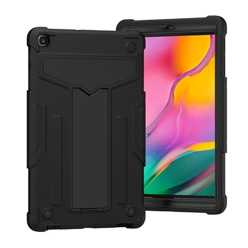 Schutzhülle für Samsung Galaxy Tab A 10.1 2019 SM-T510/T515 Tablet-Hülle, integrierter Ständer, strapazierfähig, 3-lagig, stoßfest, vollständige Schutzhülle, Schwarz von Nikaque