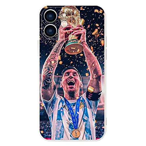 ZERMU Cokcoip Schutzhülle für iPhone 12, Superstar, modisch, vollständiger Schutz, weiches Silikon, TPU, stoßabsorbierend, für iPhone 12 15.5 cm (6.1 Zoll), Lionel Messi-10-Fußball-Argentinien Flagge von Nikitea