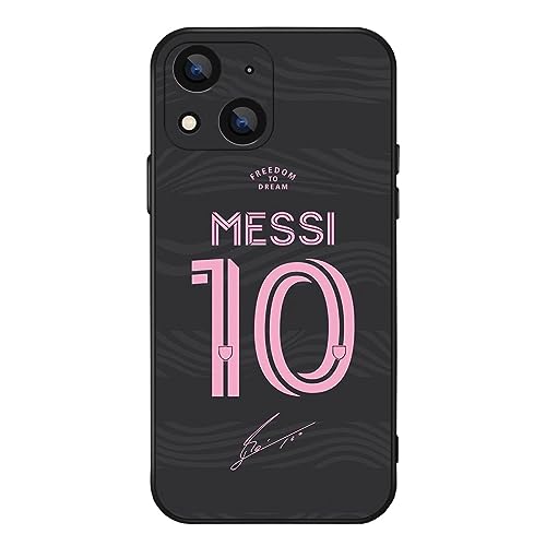 ZERMU Cokcoip Schutzhülle für iPhone 13, 15,5 cm (6,1 Zoll), Miami-Lionel Messi-10-Fußball von Nikitea