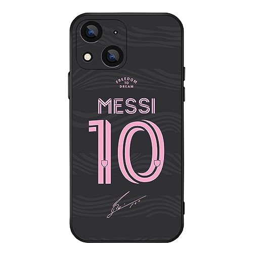 ZERMU Schutzhülle für iPhone 13, 15,5 cm (6,1 Zoll), Motiv: Löwe %l Mess%i Super Soccer Star Miam%i #10, Fußballmode, vollständiger Schutz, weiches Silikon, TPU, Stoßdämpfung, Stoßfängerabdeckung, von Nikitea