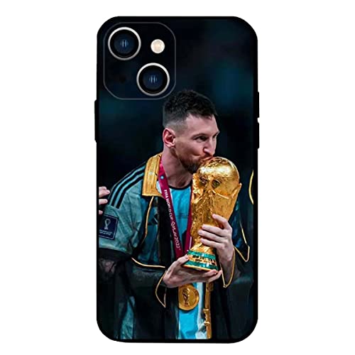 ZERMU Superstar Schutzhülle für iPhone 14, Mode, vollständiger Schutz, weiches Silikon, TPU, stoßdämpfend, stoßfest, für iPhone 14 15,5 cm (6,1 Zoll), Lionel Messi-10-Fußball-Argentinien Flagge von Nikitea