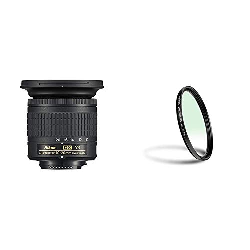 Nikon AF-P DX NIKKOR 10-20 mm 1:4.5-5.6G VR Objektiv schwarz & Walimex Pro UV-Filter Slim MC 72 mm (inkl. Schutzhülle) von Nikon