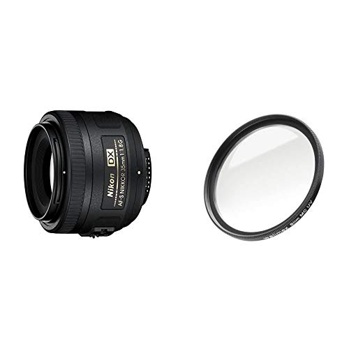 Nikon AF-S DX Nikkor 35mm 1:1,8G Objektiv (52mm Filtergewinde) & Walimex Pro UV-Filter Slim MC 52 mm (inkl. Schutzhülle) von Nikon