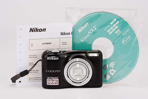 Nikon Coolpix L27 Digitalkamera (16 Megapixel, 5-fach opt. Zoom, 6,9 cm (2,7 Zoll) LCD-Monitor) Kit inkl. 4GB Speicherkarte und Kameratasche schwarz von Nikon