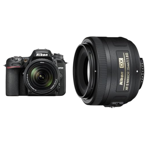 Nikon D7500 Digital SLR im DX Format mit Nikon AF-S DX 18-140mm 1:3,5-5,6G ED VR (20,9 MP, EXPEED 5-Prozessor, AF-System) & 2183 AF-S DX Nikkor 35mm 1:1,8G Objektiv (52mm Filtergewinde) von Nikon