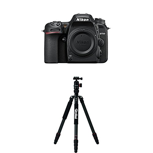 Nikon D7500 Gehäuse Digitalkamera, 20,9MP DX-CMOS-Filter ohne Optischen Tiefpassfilter schwarz+Rollei C5i Carbon Black von Nikon