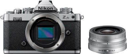 Nikon Z fc + 16-50 VR Systemkamera (NIKKOR Z DX 16-50 mm 1:3,5-6,3 VR Silver Edition, 20,9 MP, Bluetooth, WLAN) von Nikon
