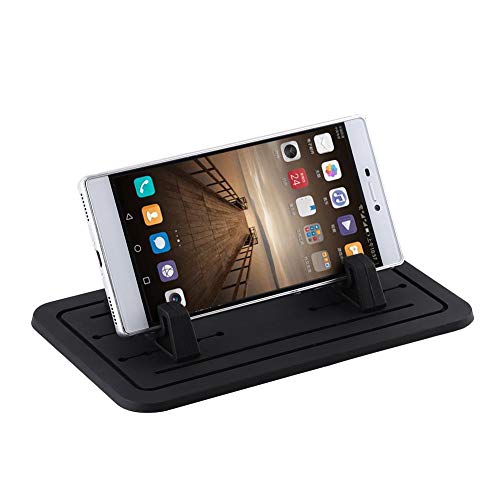 Nikou Autotelefonhalter, Einstellbare Universal Silikon Handyhalter Starke Adsorption Gel Auto Armaturenbrett Handyhalterung Tragbare Halter Wiege Ständer (Schwarz) von Nikou