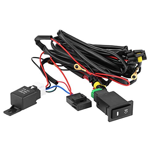 Nikou Nebelscheinwerfer Nachrüsten, Nebelscheinwerfer Schalter Kabelsatz, 12V Universal Auto LED Nebelscheinwerfer, Ein/Aus-Schalter Kabelbaum Rear Fog Light kit Automodifikation von Nikou