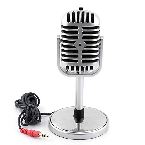 Vintage 3,5-mm-Funkmikrofon, kompakt, klassischer Retro-Stil, dynamisches Stereo, praktisches Mikrofon, Mikrofon, Audiokabel, kompatibel für PC-Notebook mit 1,8 m Vintage 3,5-mm-Funkmikrofon, kompakt, klassischer Retro-Stil, dynamisches Stereo, praktisches Mikrofon, Mikrofon, Audiokabel, kompatibel für PC-Notebook mit 1,8 m von Nikou