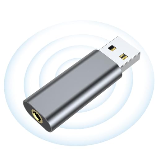 Externe Soundkarte - 3,5-mm-Aux-zu-USB-Plug-and-Play - Universelle Soundkarte, treiberfreies USB-Audio-Interface, tragbares USB-Audio für Laptop, Desktop, PC Niktule von Niktule
