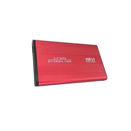 Nilioyul Festplattenbox – Sandstrahlen, helle Oberflächenbehandlung, LED Anzeige, antistatische Funktion, Box für tragbare Speichergeräte, Legierung, Rot von Nilioyul