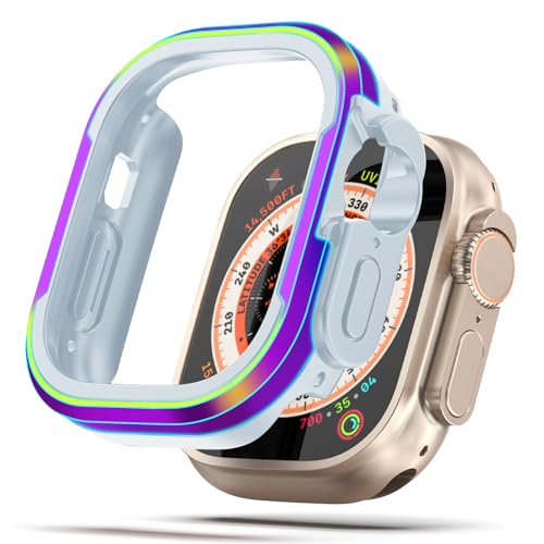 Schutzhülle kompatibel mit Apple Watch Ultra 49 mm Uhrengehäuse, schlanke Uhrenabdeckung, kratzfest, Stoßfänger für 49 mm Apple Watch Ultra 49 mm Smartwatch-Hüllen (A-Rainbow) von Niliva