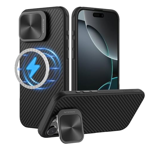 Nillkin Aramidfaser Magnetische Hülle für iPhone 16 Pro 6,3 Zoll Kompatibel mit MagSafe, Kameraschutz Ständer Handyhülle Stoßfeste Schutzhülle für für iPhone 16 Pro Case - Schwarz Nillkin Aramidfaser Magnetische Hülle für iPhone 16 Pro 6,3 Zoll Kompatibel mit MagSafe, Kameraschutz Ständer Handyhülle Stoßfeste Schutzhülle für für iPhone 16 Pro Case - Schwarz von Nillkin