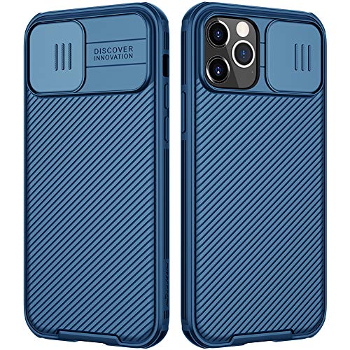Nillkin CamShield Kompatibel mit iPhone 12 Pro Max Hülle, Handyhülle mit Kameraschutz und Anti-Rutsch Stoßfest Kratzfest Schutzhülle für iPhone 12 Pro Max Case Blau - 6.7 Zoll von Nillkin
