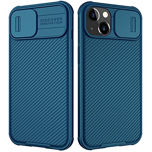 Nillkin CamShield Pro Hülle für iPhone 13 Hülle 2021 mit Kameraschutz und Anti-Rutsch Stoßfest Kratzfest, Militärschutz Bumper Cover Handyhülle iPhone 13 Case Blau von Nillkin