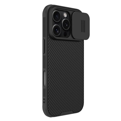 Nillkin CamShield Pro magnetische Schutzhülle mit Stoßdämpfung und erhöhter Einfassung, passend für Apple iPhone 16 Pro 6,3 Zoll (16,3 cm), Schwarz von Nillkin