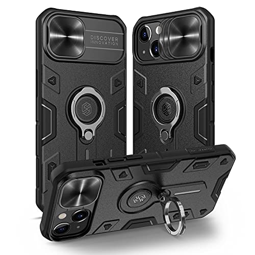 Nillkin Camshield Armor Hülle für iPhone 13 hülle 6,1", hülle für iPhone 13 Schutz Kamera Stoßfeste PC- und TPU-Kameraabdeckung mit Ringhalterung case für iPhone 13 6,1 Zoll (Black) von Nillkin