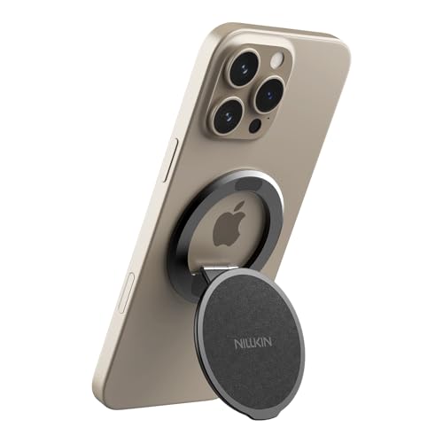 Nillkin Handy Ring Halterung Magnetisch für MagSafe,Dualer Magnetring Handyhalter Tragbare Auto-Halterung & Handy Ständer für iPhone 16/15/14/13 Pro Max Plus Schwarz von Nillkin