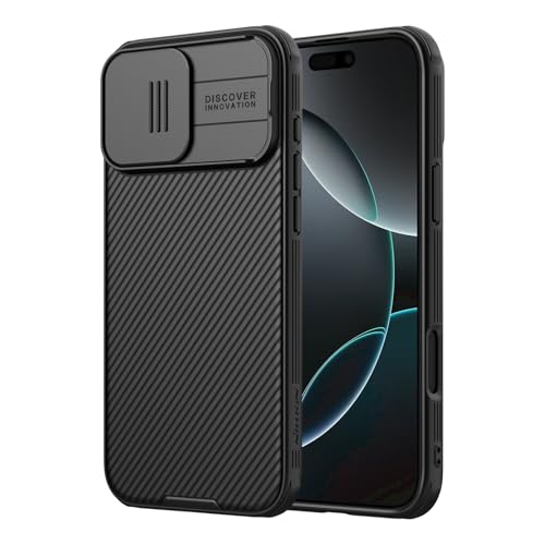 Nillkin für iPhone 16 Pro hülle mit kameraschutz, Handyhülle für iPhone 16 Pro mit Schiebe Kameraabdeckung, Schlanke Stoßfeste Schutzhülle für iPhone 16 Pro 6.3", Schwarz Nillkin für iPhone 16 Pro hülle mit kameraschutz, Handyhülle für iPhone 16 Pro mit Schiebe Kameraabdeckung, Schlanke Stoßfeste Schutzhülle für iPhone 16 Pro 6.3", Schwarz von Nillkin