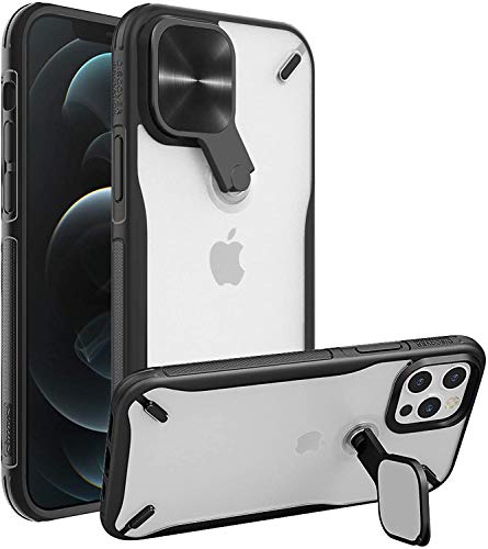 Nillkin Hülle Kompatibel mit iPhone 12 und iPhone 12 Pro 6,1 Zoll - Multifunktional Handyhülle mit 360 Grad Drehbarer Kameraschutz und Ständer, Schutzhülle Case für iPhone 12 Pro/iPhone 12, Schwarz von Nillkin