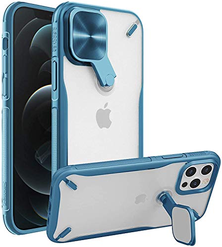 Nillkin Hülle Kompatibel mit iPhone 12 und iPhone 12 Pro 6,1 Zoll - Multifunktional Handyhülle mit 360 Grad Drehbarer Kameraschutz und Ständer, Schutzhülle Case für iPhone 12 Pro/iPhone 12, Blau von Nillkin