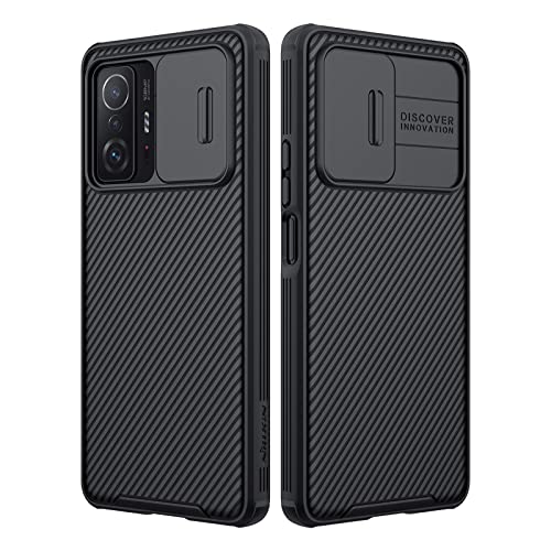 Nillkin Hülle kompatibel mit Xiaomi 11T 5G / Xiaomi 11T Pro 5G (6,67 Zoll), CamShield Pro Handyhülle mit verschiebbarem Objektivdeckel [Kameraschutz], TPU + PC Anti-Shock und Anti-Drop Case, Schwarz von Nillkin