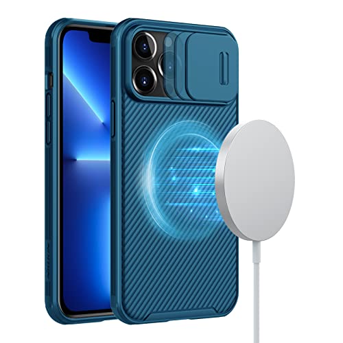 Nillkin Kompatibel mit iPhone 13 Pro Max Hülle Magsafe 6,7 Zoll, CamShield Pro Handyhülle mit Kameraschutz, Unterstützung Magsafe Ladegerät, Schlanke Schutzhülle mit Schiebelinsenabdeckung - Blau Nillkin Kompatibel mit iPhone 13 Pro Max Hülle Magsafe 6,7 Zoll, CamShield Pro Handyhülle mit Kameraschutz, Unterstützung Magsafe Ladegerät, Schlanke Schutzhülle mit Schiebelinsenabdeckung - Blau von Nillkin