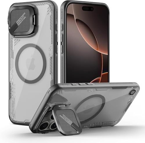 Nillkin für iPhone 16 Pro Max Hülle mit Ständer & Kameraschutz, Kompatibel mit MagSafe, Nie Vergilbung Klar Handyhülle, Stoßfest Schutzhülle Cover, Schwarz Nillkin für iPhone 16 Pro Max Hülle mit Ständer & Kameraschutz, Kompatibel mit MagSafe, Nie Vergilbung Klar Handyhülle, Stoßfest Schutzhülle Cover, Schwarz von Nillkin