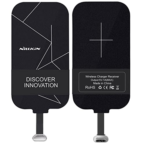 Nillkin Qi Empfänger USB C, dünn Wireless Charging Qi Receiver, Type C Induktions Ladegerät für Galaxy A53, A52, A32, M52, Xiaomi Redmi Note 11/10 5G und Andere Type-C Android-Handy von Nillkin