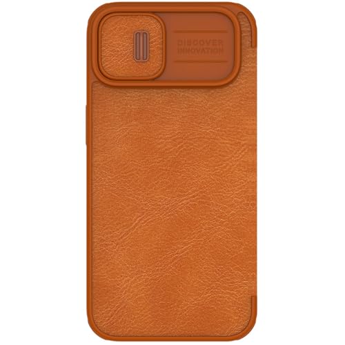 Nillkin Qin Pro Hülle Geeignet für Apple iPhone 14 - Book Case mit Kamera Slider - Platz für Zwei Karten Braun Nillkin Qin Pro Hülle Geeignet für Apple iPhone 14 - Book Case mit Kamera Slider - Platz für Zwei Karten Braun von Nillkin