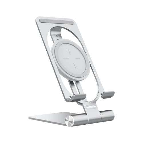 Nillkin Schnelles kabelloses Ladegerät – Metall Faltbarer und verstellbarer kabelloser Ladeständer für iPhone 15 14 13 12 Pro Max/Pro, Samsung Galaxy S23 S22 S21 Ultra/Plus und Android-Handys, Mystic von Nillkin