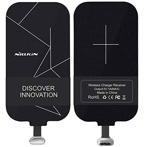 Nillkin USB dünn Wireless Charging Qi Receiver, Kabellose Ladegerät Empfänger für Galaxy A53/A52/M31/M52/A71, OnePlus Nord 2, Redmi Note 11/10 und Andere Typ-C Android-Handy von Nillkin