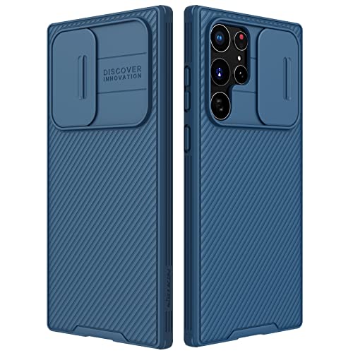 Nillkin für Samsung Galaxy S22 Ultra Hülle mit Kameraschutz und Anti-Rutsch Stoßfest Kratzfest Handyhülle für Galaxy S22 Ultra 5G 6,8 Zoll - Blau von Nillkin