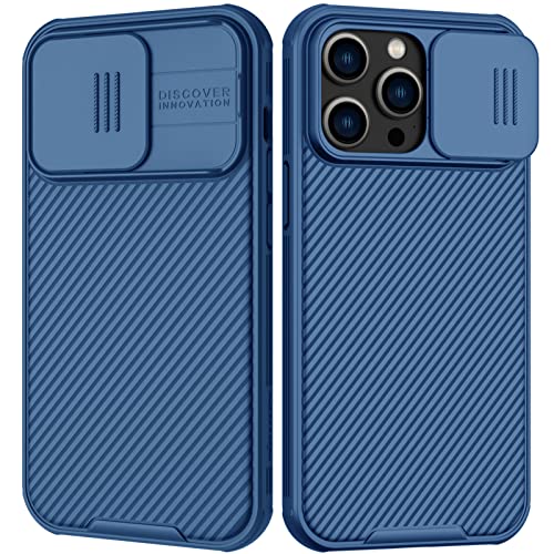 Nillkin für iPhone 14 Pro Hülle mit Kameraschutz Schild [Schützt Ihre Privatsphäre] Rundumschutz Stoßfeste Kratzfeste Schutzhülle [Anti-Fingerabdruck] Dünne Handyhülle iPhone 14 Pro Blau von Nillkin