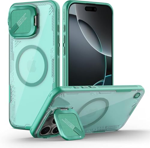 Nillkin für iPhone 16 Pro Hülle mit Ständer & Kameraschutz, Kompatibel mit MagSafe, Nie Vergilbung Klar Handyhülle, Stoßfest Schutzhülle Cover,Grün Nillkin für iPhone 16 Pro Hülle mit Ständer & Kameraschutz, Kompatibel mit MagSafe, Nie Vergilbung Klar Handyhülle, Stoßfest Schutzhülle Cover,Grün von Nillkin