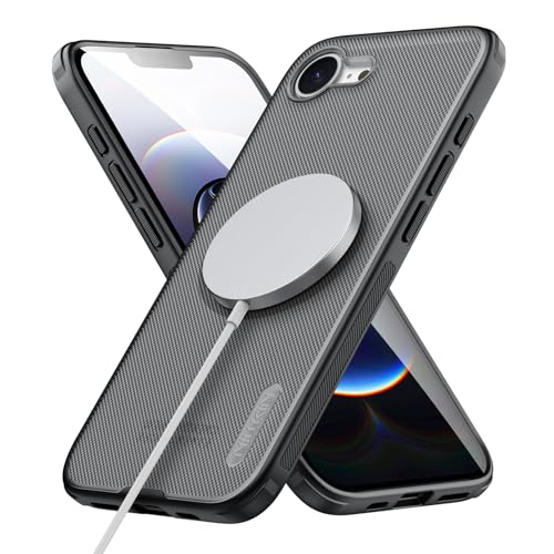 Nillkin iPhone 16e Hülle Magsafe,Dünne Magnetische Handyhülle, Gutes Griffgefühl Matt Schutzhülle[TPU+CP][rutschfest/Staub- und Schallschutz],Durchsichtig Schwarz von Nillkin
