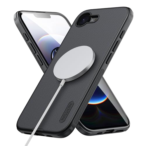 Nillkin iPhone 16e Hülle Magsafe,Dünne Magnetische Handyhülle, Gutes Griffgefühl Matt Schutzhülle[TPU+CP][rutschfest/Staub- und Schallschutz],Schwarz von Nillkin