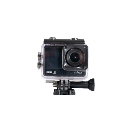 Nilox, Action Cam Dual S, Action-Kamera, Auflösung 4K/60fps, 170° Weitwinkel, Touchscreen hinten, wasserdicht bis 30 m, mit wasserdichter Hülle, mit Klebebefestigungen, Montageset Nilox, Action Cam Dual S, Action-Kamera, Auflösung 4K/60fps, 170° Weitwinkel, Touchscreen hinten, wasserdicht bis 30 m, mit wasserdichter Hülle, mit Klebebefestigungen, Montageset von Nilox