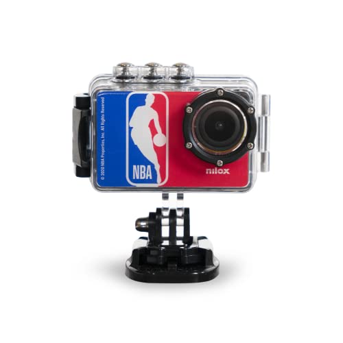 Nilox, NBA Action Cam WiFi Action Kamera mit Auflösung 4K/30fps Electronic Image Stabilization, 2 Zoll LCD rotierender Bildschirm, 64GB Speicher, 170° Blickwinkel, mit wasserdichter Hülle bis zu 30 m, von Nilox