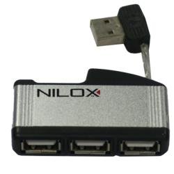 Nilox - 10NXHU4402003 - HUB ESTERNO 4 Porte USB 2.0 AUTOALIMENTATO Built IN Cable von Nilox