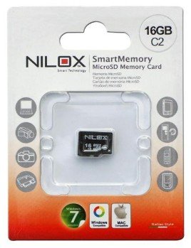 Nilox 16 GB microSD Flash-Speicher 16 GB Klasse 2 – Flash-Speicher (16 GB, MicroSD, Klasse 2, 2 MB/s, schwarz) von Nilox