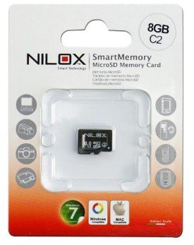 Nilox 8 GB microSD Flash-Speicher 8 GB Klasse 2 – Flash-Speicher (8 GB, MicroSD, Klasse 2, 2 MB/s, schwarz) von Nilox