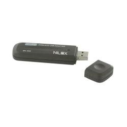 Nilox WLAN Adapter-Accessoire Netzwerk-(Wireless 54 Mbit/s USB 2. 4 – 2,4835 GHz 300 m schwarz) von Nilox