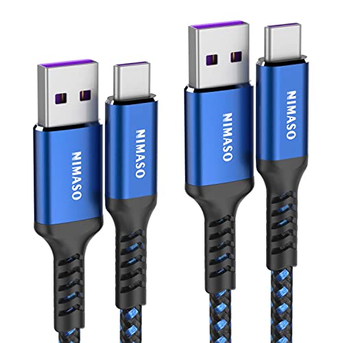 NIMASO Huawei USB C Kabel 5A [2Pack/1M+2M],USB Typ C Ladekabel 40W Super Charge Datenkabel für Huawei P40,P40 Pro,P40 Pro+,P40 Lite,P30 Pro,P30,P20 Lite,P20,Mate 20 Pro,Mate30,Mate20 RS,nova5 Pro,Blau von Nimaso