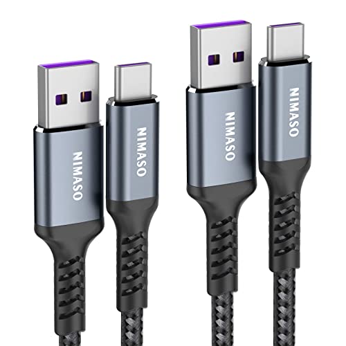 Nimaso Huawei USB C Kabel 5A [2Pack/1M+2M], USB Typ C Ladekabel 40W Super Charge Datenkabel für Huawei P50 Pro, P40,P40 Pro,P40 Pro+,P40 Lite,P30 Pro,P30,P20,Mate 50 Pro/40 Pro/20 RS,nova5 ProMediaPad von Nimaso