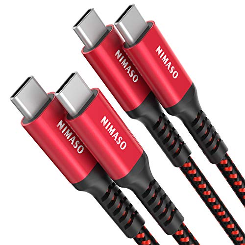 Nimaso USB C Kabel [2 Pack 2M],USB C zu USB C Ladekabel [20V/3A/60W],USB Typ C PD Kabel für Samsung Galaxy S23 S22 S21 S20,Note10,A80,Google Pixel 3a/4 XL,Pro 11 2021,MacBook Pro,iPad pro,iPhone 15 von Nimaso