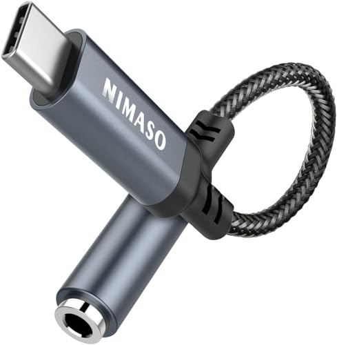 Nimaso USB C zu 3.5mm Klinke, USB C Aux Adapter zu Kopfhörer Jack Audio Adapter, Type C auf Klinke für Samsung Galaxy Note20 S20 Ultra Note10 A80 Huawei P40/P30 Pro/P20,Google Pixel 4XL (Grau) Nimaso USB C zu 3.5mm Klinke, USB C Aux Adapter zu Kopfhörer Jack Audio Adapter, Type C auf Klinke für Samsung Galaxy Note20 S20 Ultra Note10 A80 Huawei P40/P30 Pro/P20,Google Pixel 4XL (Grau) von Nimaso