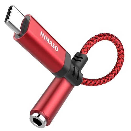 Nimaso USB C zu 3.5mm Klinke,USB C Aux Adapter zu Kopfhörer Jack Audio Adapter,USB C auf Klinke für Samsung Galaxy S23/S22/S21 Ultra/A80/A53, Huawei P40/P30 Pro/P20,iPhone 15/15 Pro,OnePlus7,Xiaomi von Nimaso